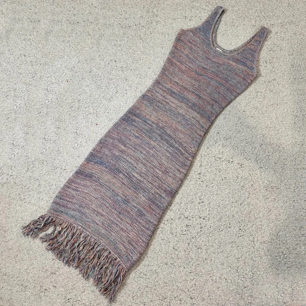 Multicolor Knit Fringe Dress Size S by Future Collective & Alani Noelle - Picture 1 of 12